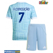 Juventus Francisco Conceicao #7 Auswärts Trikotsatz Kinder 2025-26 Kurzarm (+ Kurze Hosen)